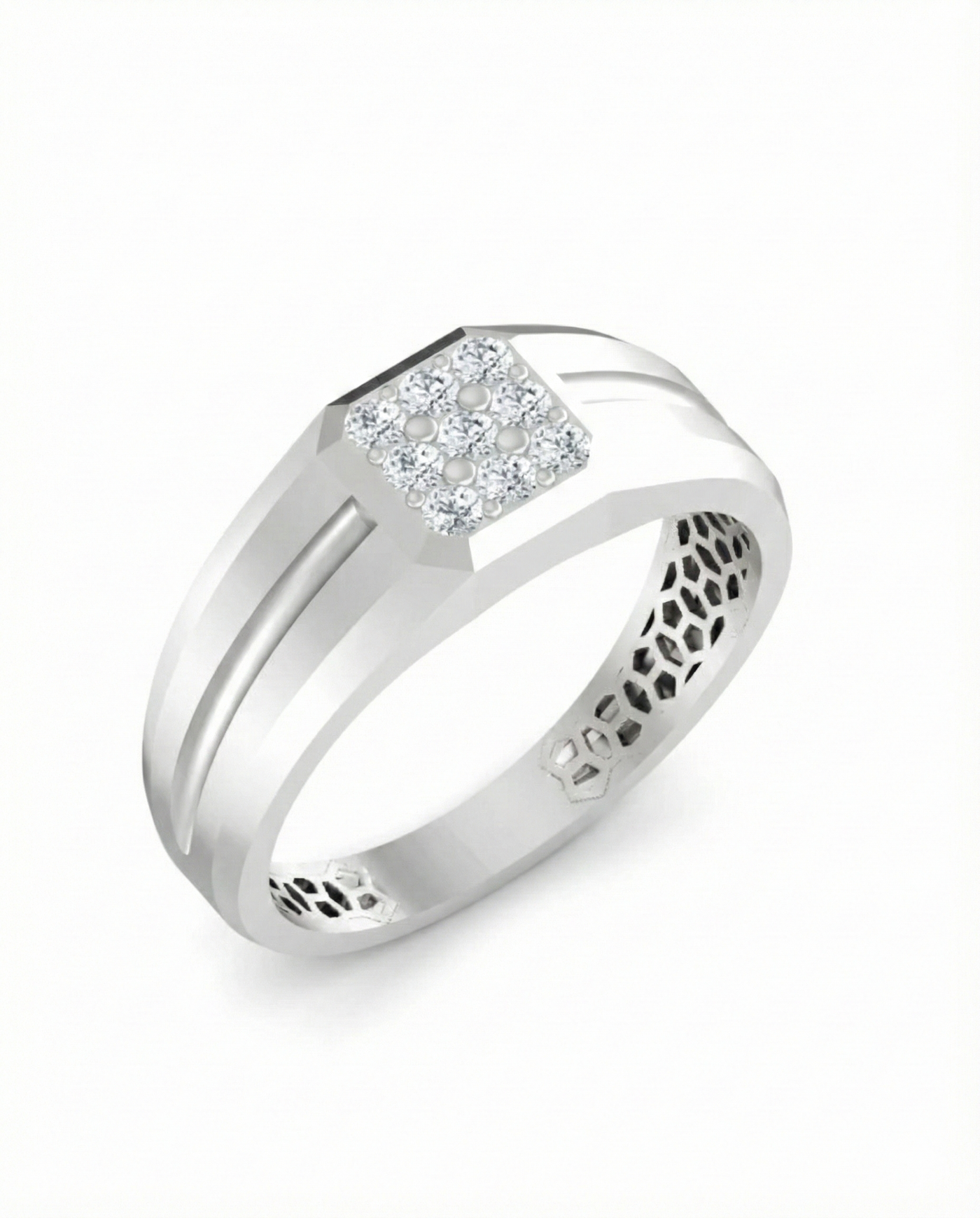 Gold & Diamond Band Ring For Men KRC20187