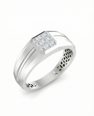 18K Gold & Diamond Band Ring For Men KRA60239