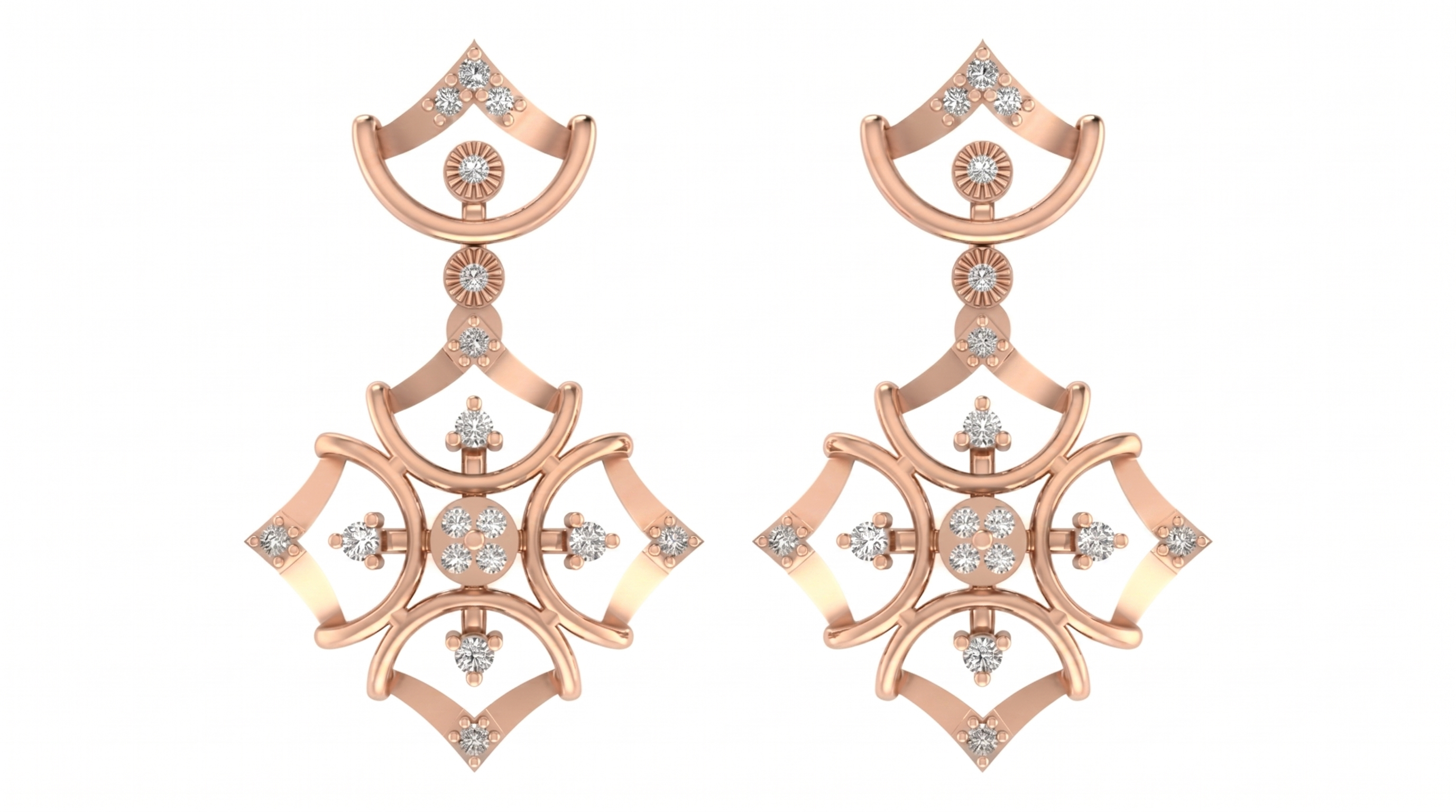 Rose Gold Diamond Earring | under 40k 