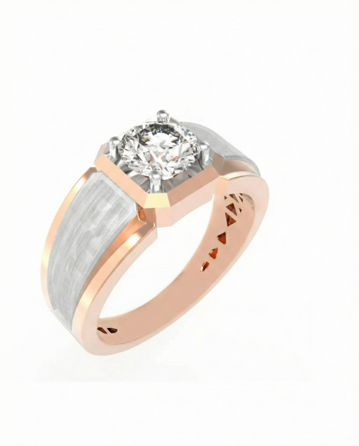 Gold & Diamond Solitaire Ring For Men KRC20254