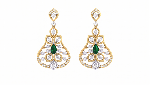 Gold & Diamond Women Gemstone Earring KRC60127E
