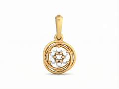 18K Gold & Diamond Floral Pendant KSK135