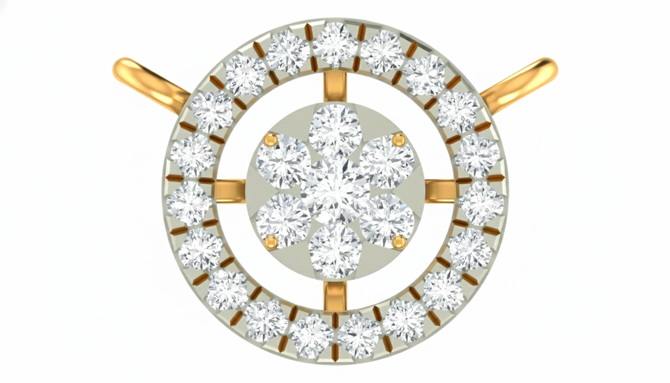 Gold & Diamond Halo Mangalsutra For Women KRC50086