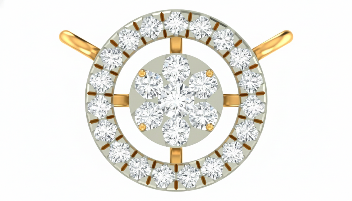 18K Gold & Diamond Round Mangalsutra For Women KRA90151