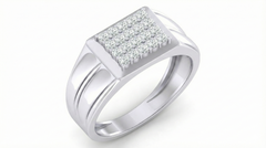 18K Gold & Diamond Band Ring For Men KRA60282