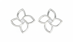 18K Gold & Diamond Women Stud Earring KER-45