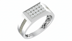 18K Gold & Diamond Band Ring For Men KRA60208