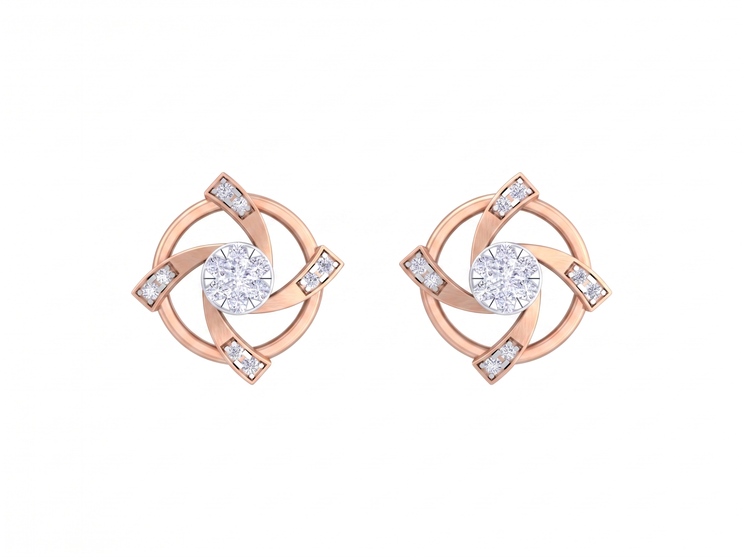 Rose Gold Diamond Earring | under 40k 