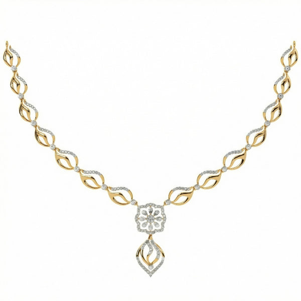Gold & Diamond Dailywear Necklace Set KRC60080