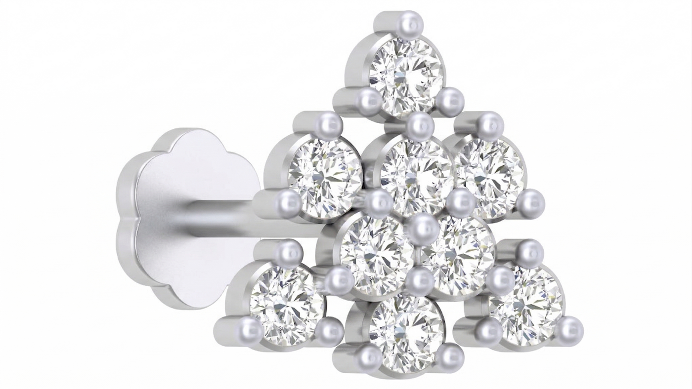 Gold & Diamond Stud Nose Pin KRC80161