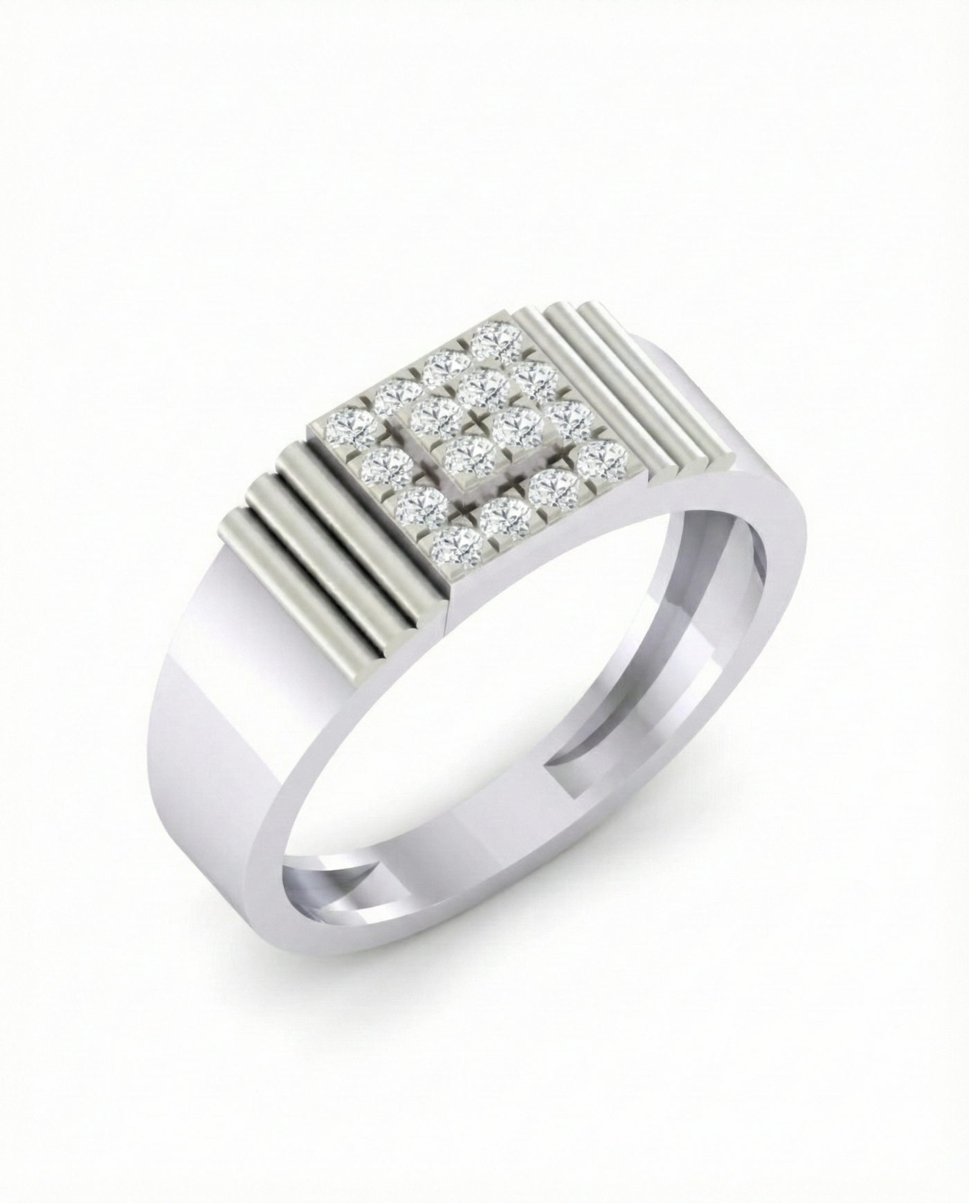 Gold & Diamond Square Ring For Men KRC10659