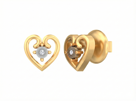18K Gold & Diamond Women Stud Earring KSK055