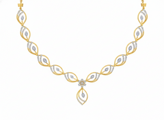 14K गोल्ड और डायमंड डेलीवियर नेकलेस सेट KRB44079N-A