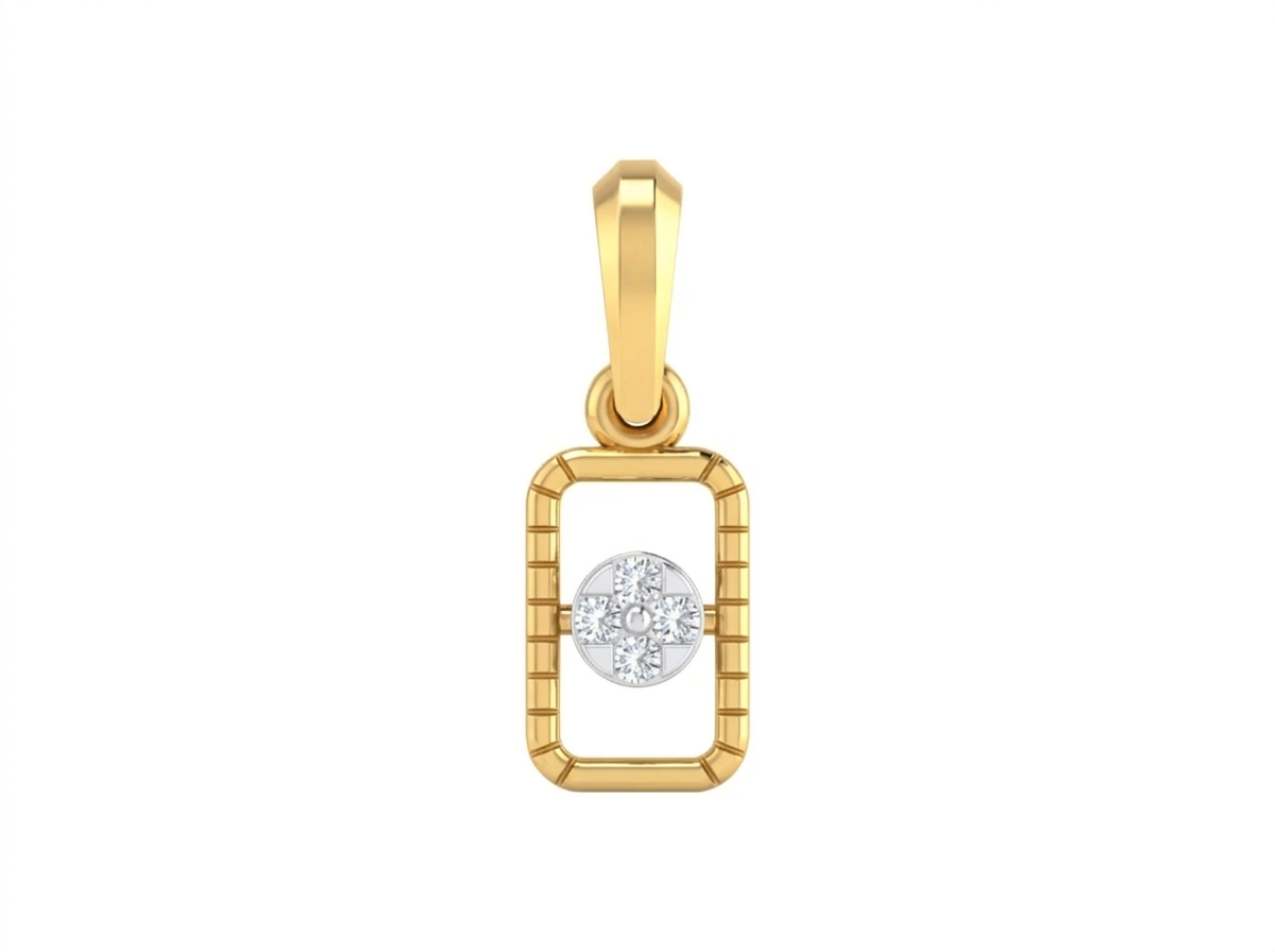Elegant Square Gold & Diamond Pendant KRB40233