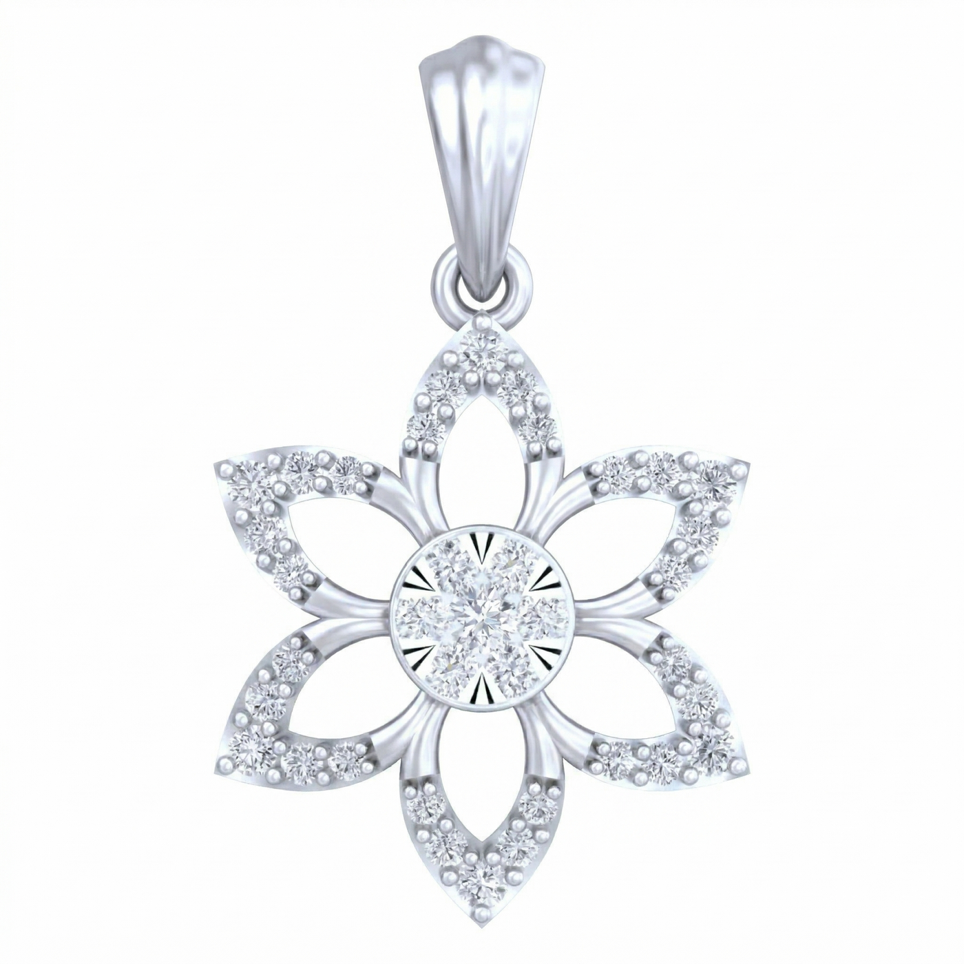 Gold & Diamond Floral Pendant Set KRC40676