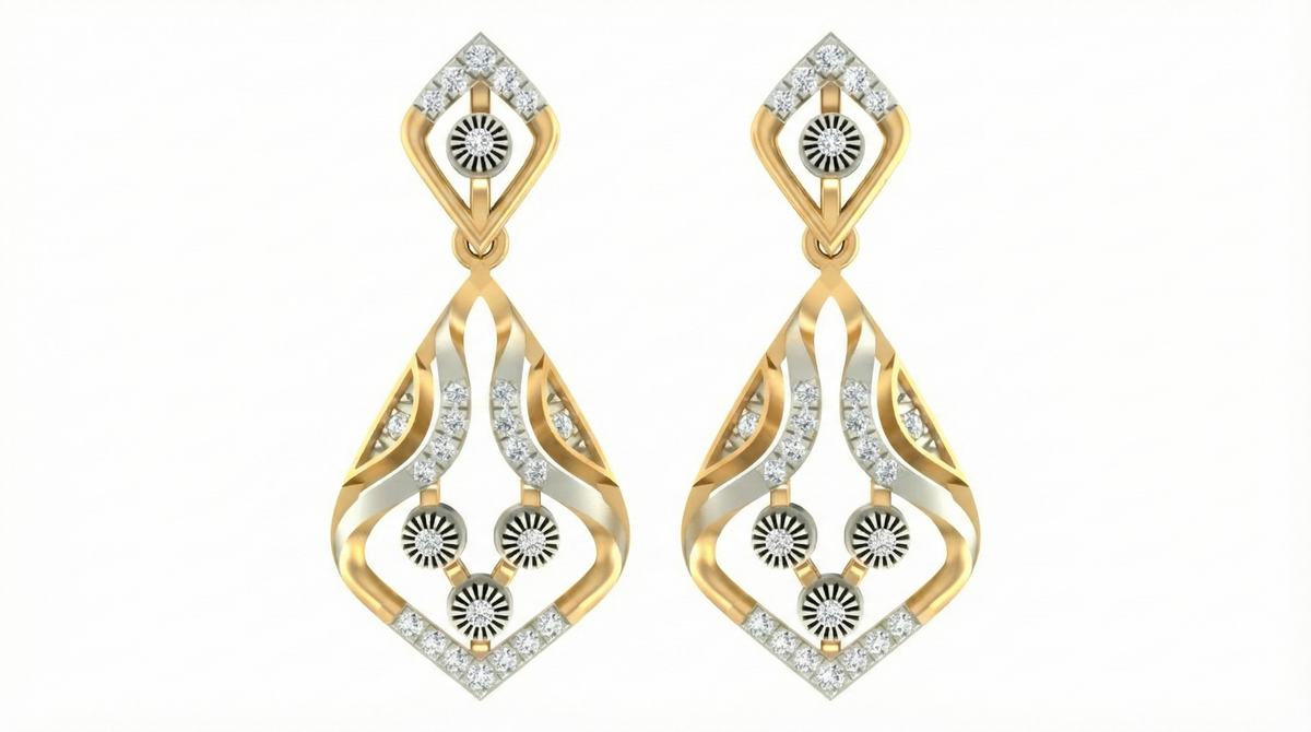 14K Gold & Diamond Women Earring KRB44121E-A