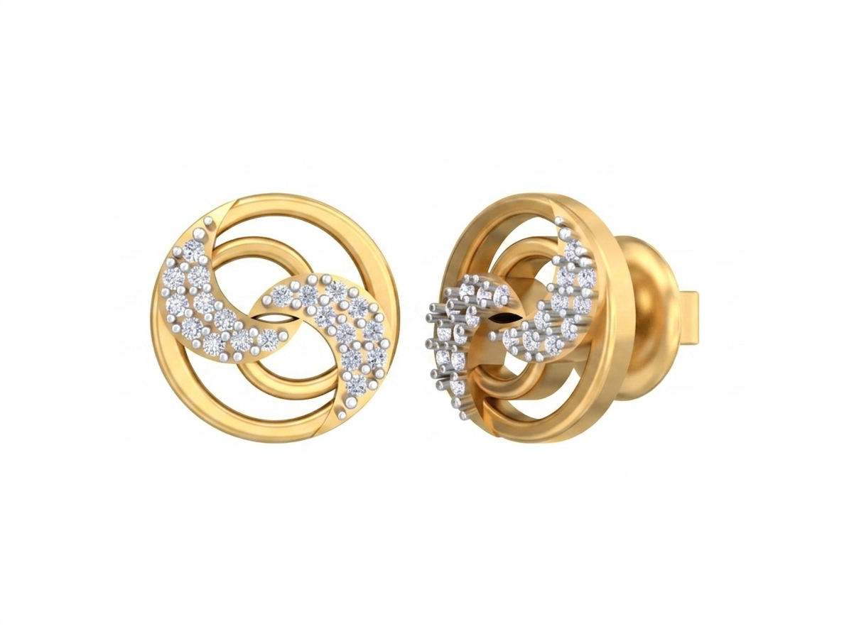 Yellow Gold Diamond Earring | under 40k 