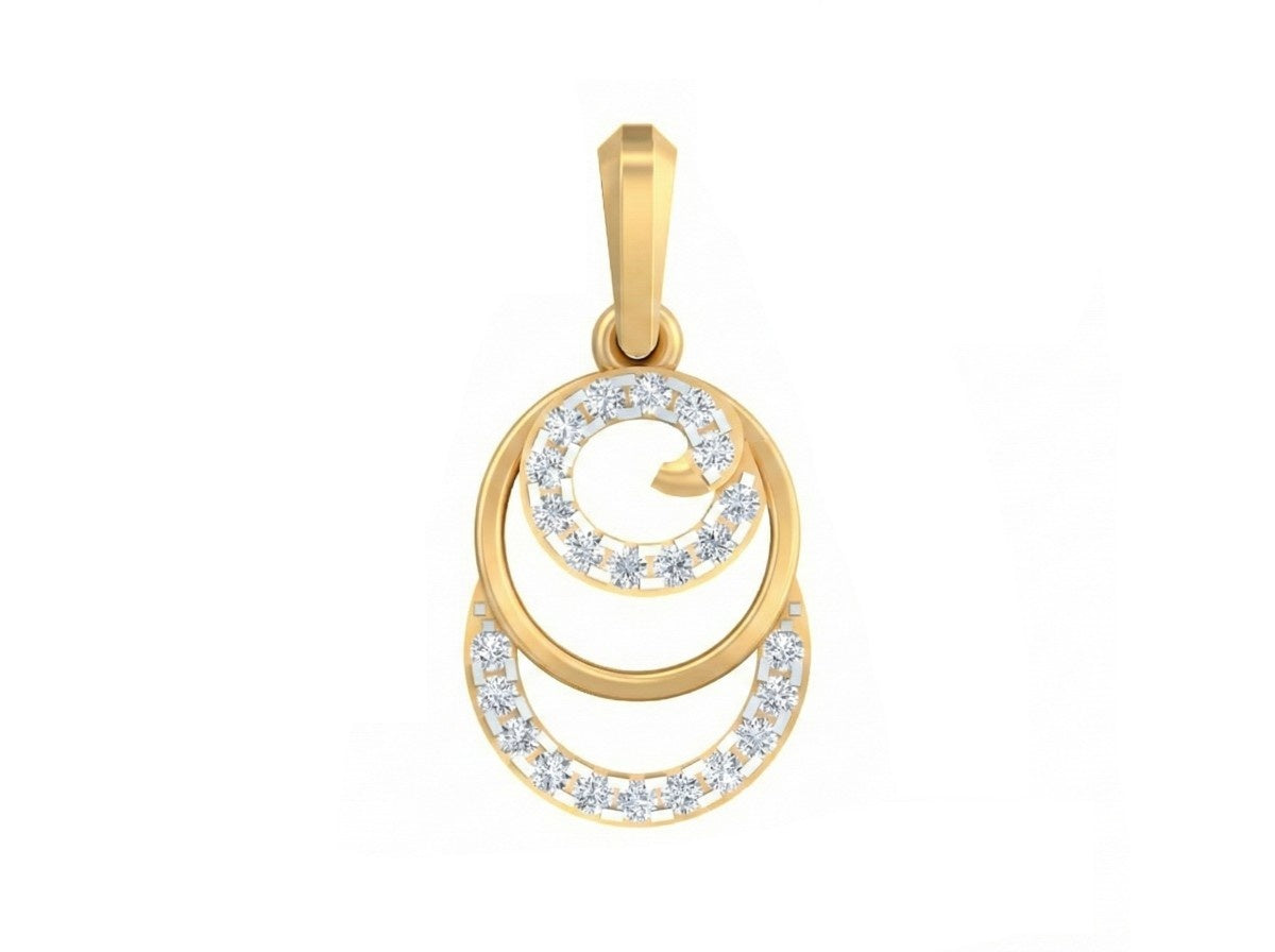 Delicate gold pendant adorned with radiant diamonds.