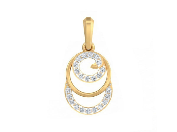 Modern Gold & Diamond Dailywear Pendant KRB40219