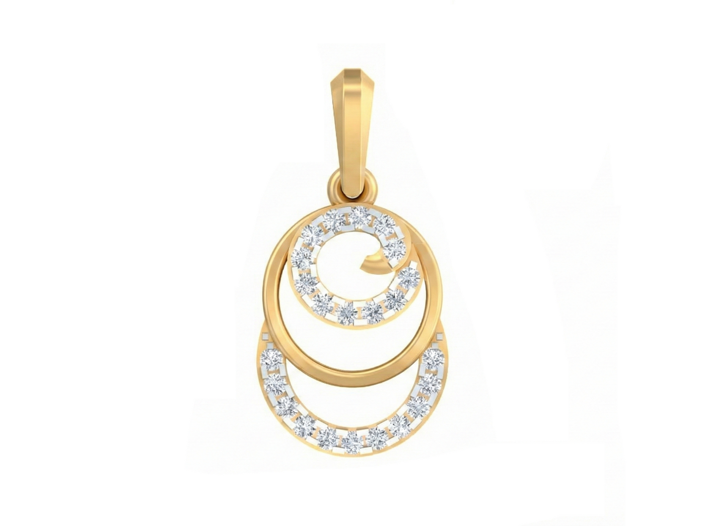 Modern Gold & Diamond Dailywear Pendant KRB40219