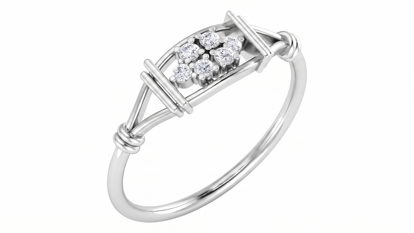 Gold & Diamond Dailywear Ring For Women KRC10627