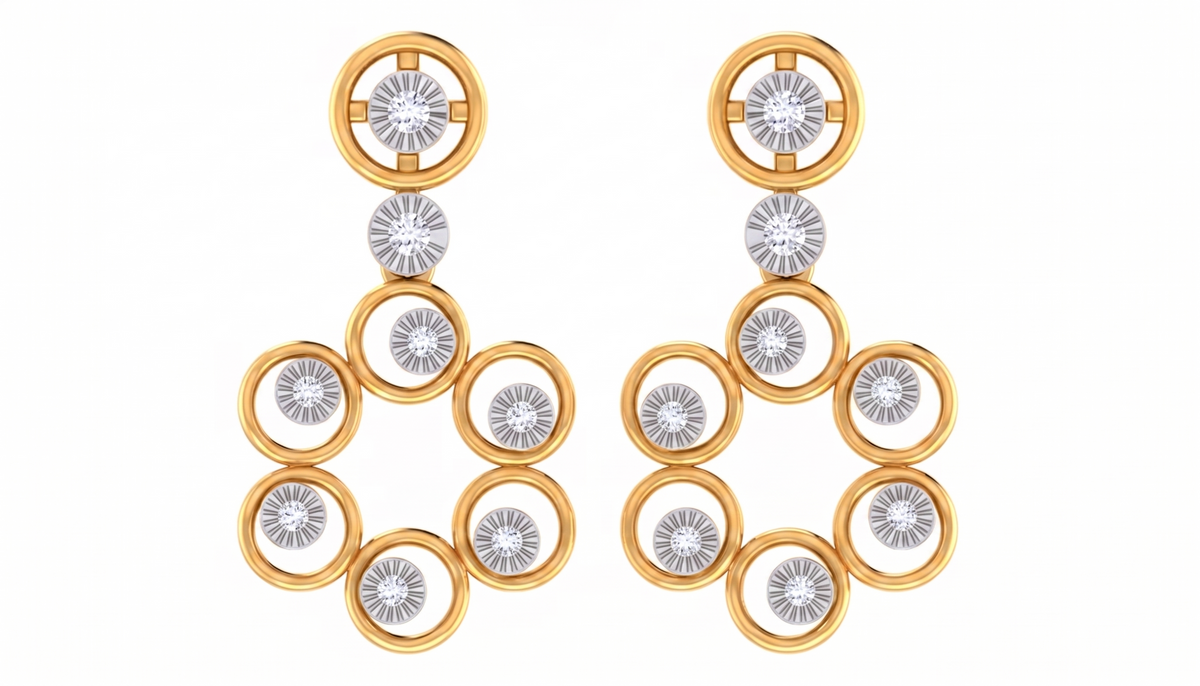 Yellow Gold Diamond Earring | under 40k 