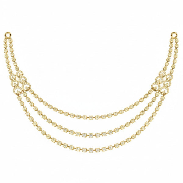 14K गोल्ड और डायमंड चोकर नेकलेस सेट KRH44049N
