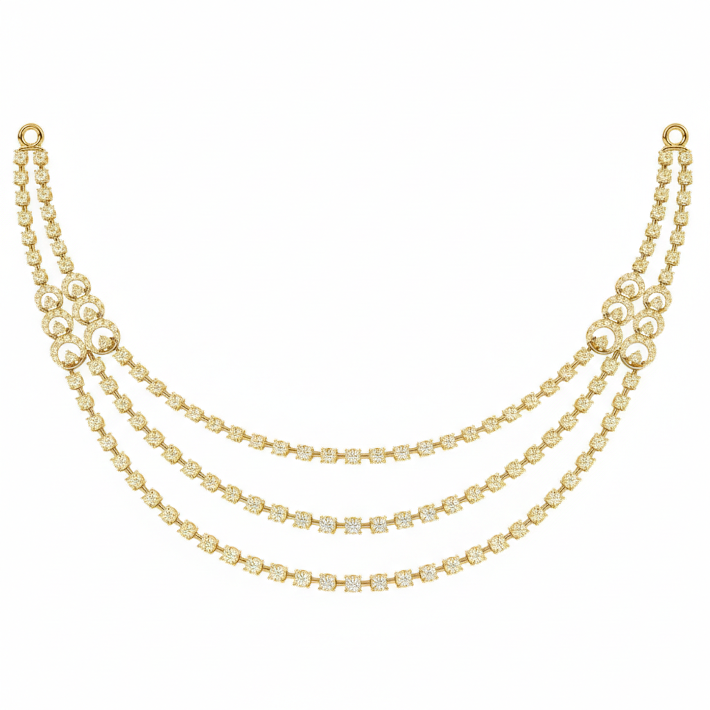 14K Gold & Diamond Choker Necklace Set KRH44049N