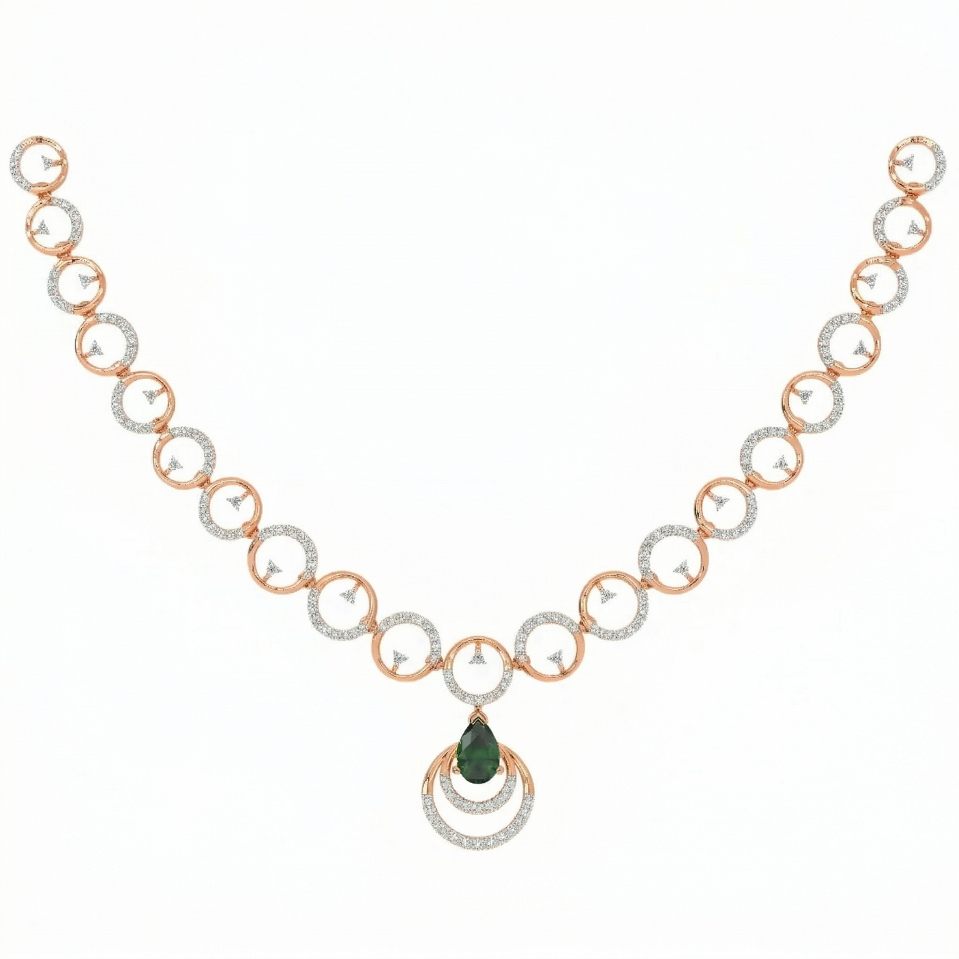 Gold & Diamond Gemstone Necklace Set KRC60112