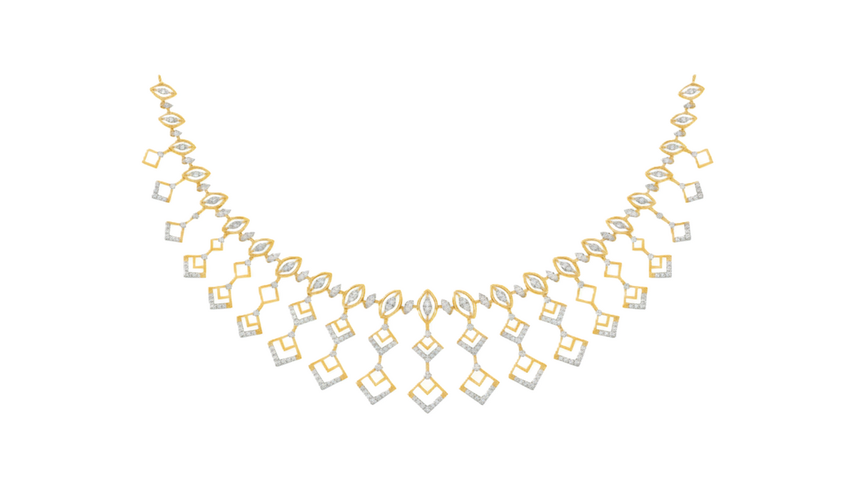14K Gold & Diamond Choker NECKLACE SET KRA44176N