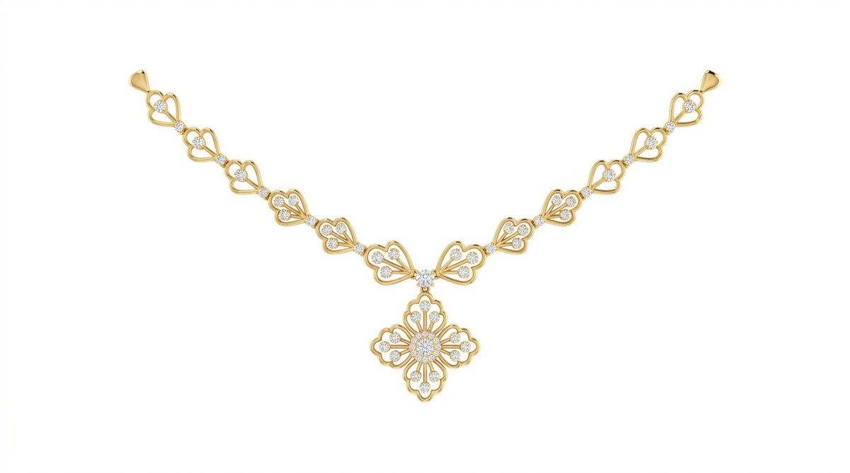 14K Gold & Diamond Dailywear Necklace Set KRB44105N-A