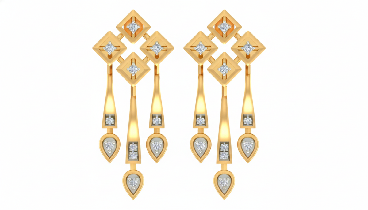 14K Gold & Diamond Women Dangler Earring KRB44101E-A