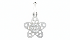 18K Gold & Diamond Floral Pendant Set KRA40147P