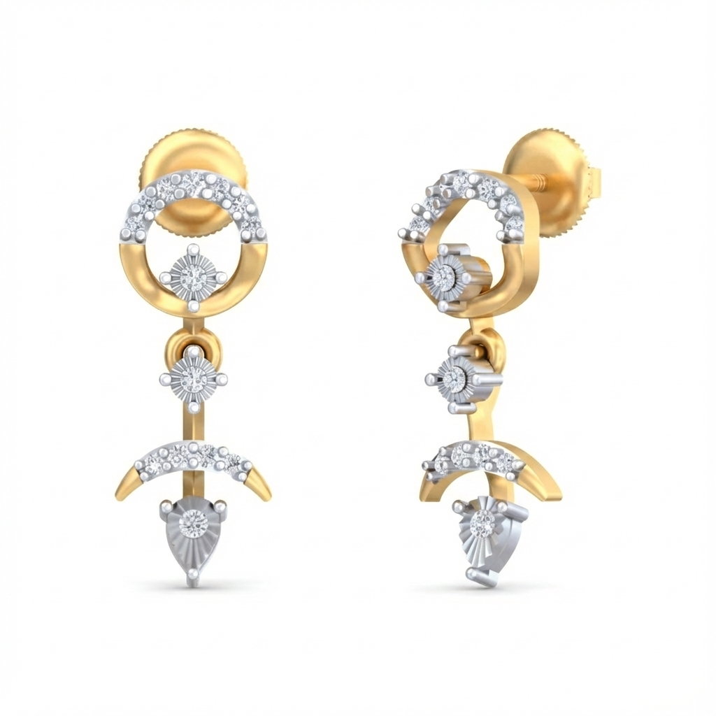 14K Gold & Diamond Women Dangler Earring KRB44085E