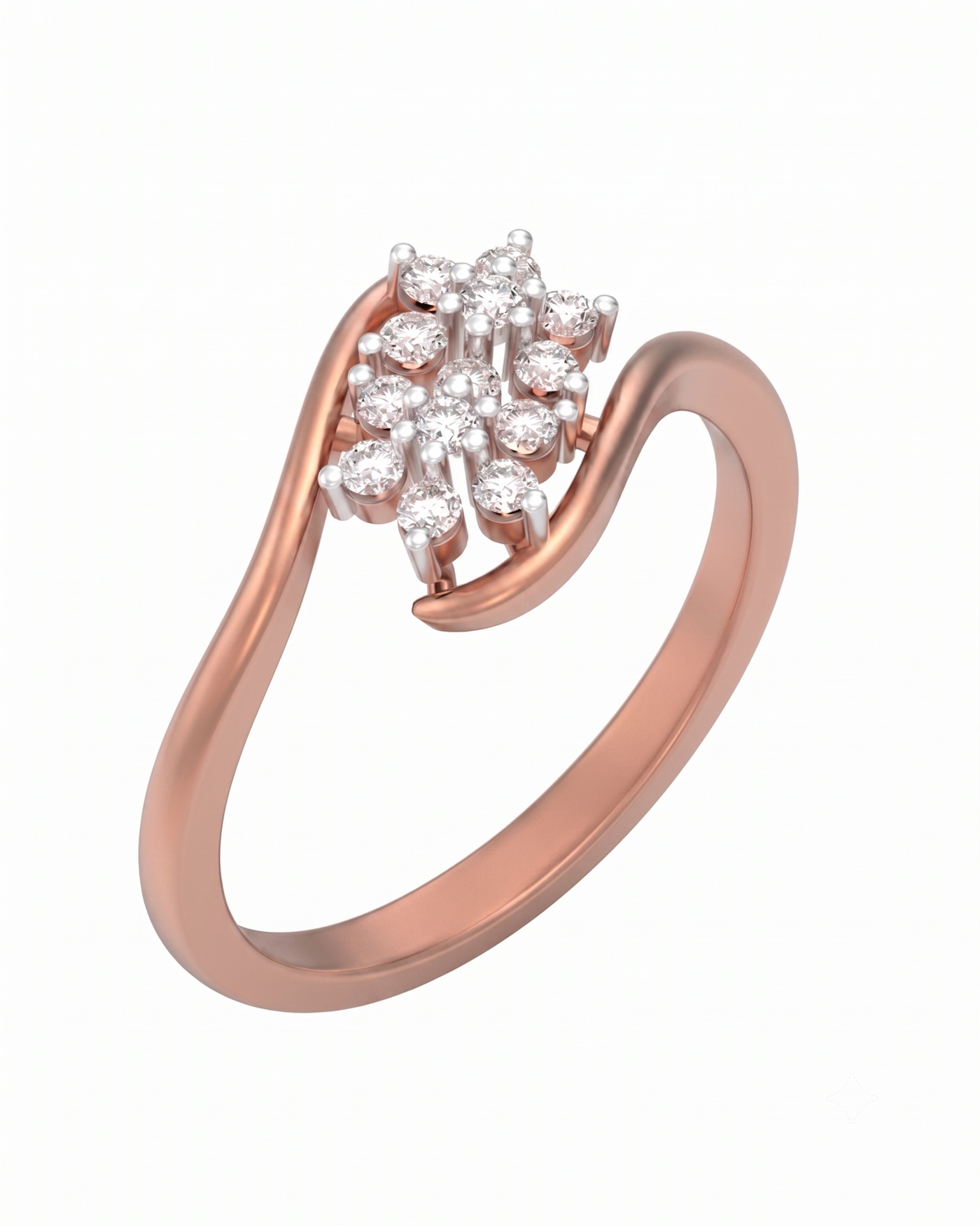 Gold & Diamond Cluster Ring For Women KRC10839