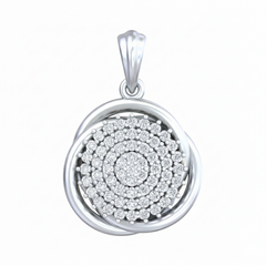 18K Gold & Diamond Floral Pendant Set KRB40001P