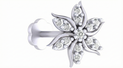 18K Gold & Diamond Stud Nose Pin KRA50292