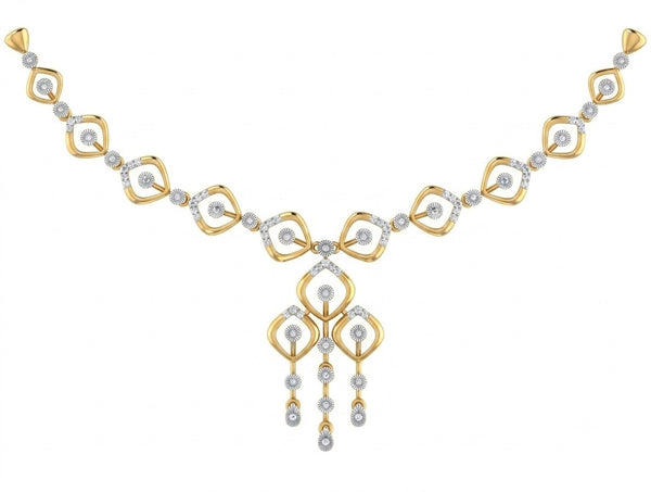 Gold & Diamond Drop Necklace Set KRC60050N