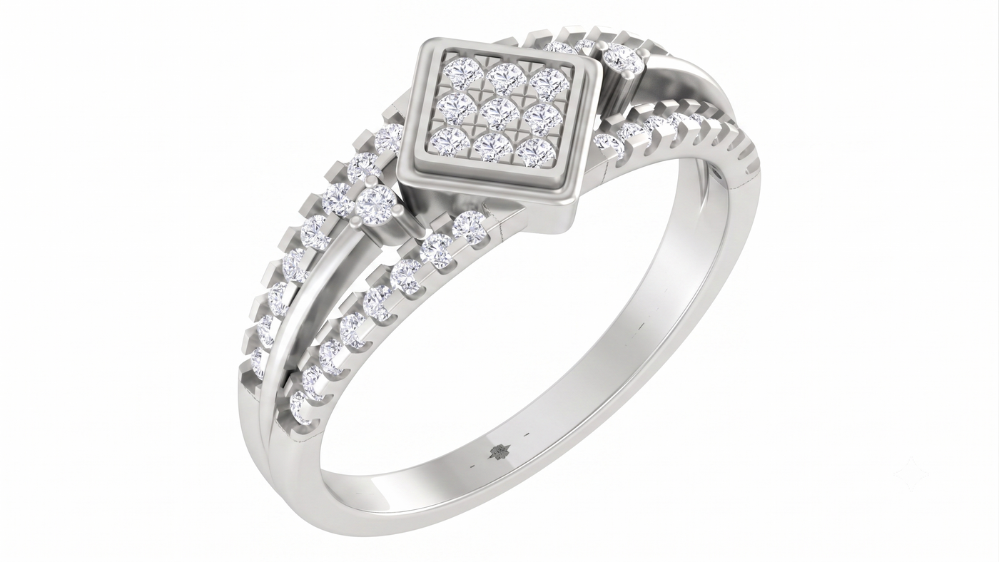 Gold & Diamond Engagement Ring For Women KRC10287