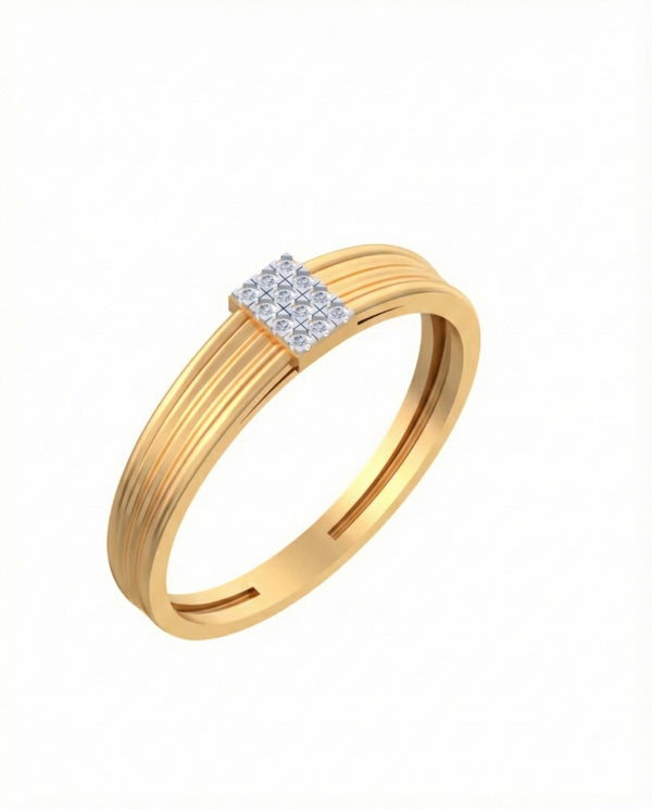 Gold & Diamond Band Ring For Men KRC20047
