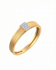 18K Gold & Diamond Band Ring For Men KSK270