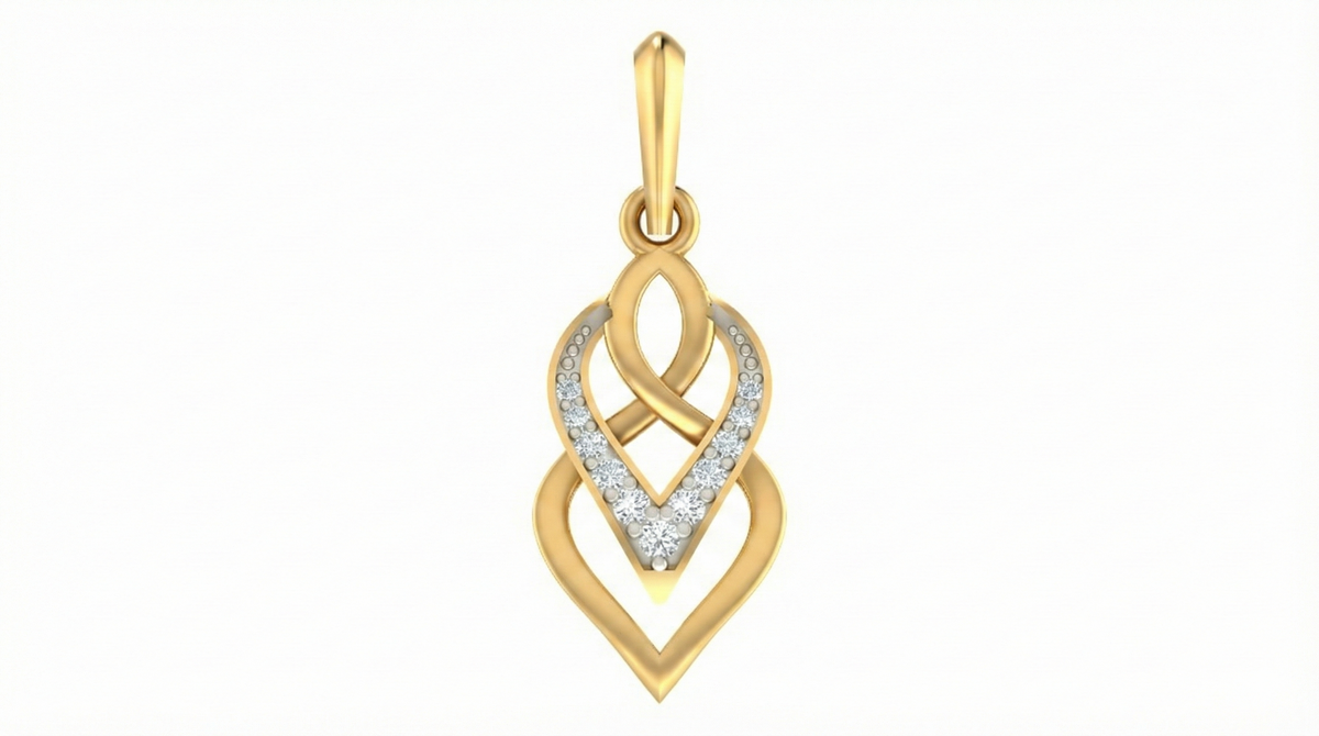 18K Gold & Diamond Dailywear Pendant Set KRA40155P