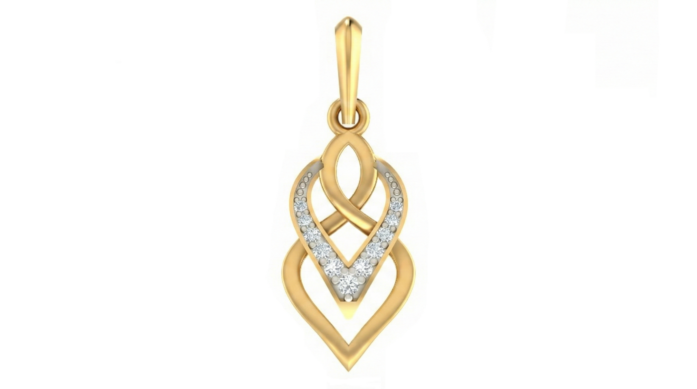 Gold & Diamond Luxe Twist Pendant Set KRC40589
