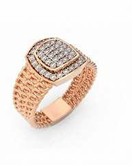 18K Gold & Diamond Band Ring For Men KRC60130