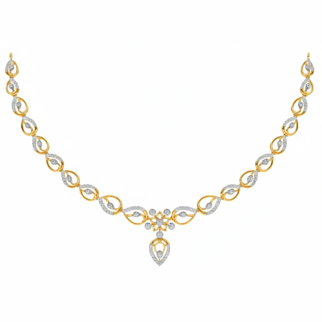14K Gold & Diamond Dailywear Necklace Set KRH44036N