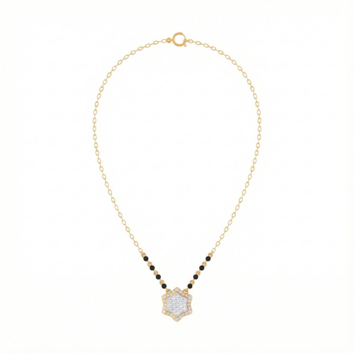 18K Gold & Diamond Beaded Mangalsutra For Women KRE90174