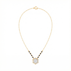 18K Gold & Diamond Beaded Mangalsutra For Women KRE90174