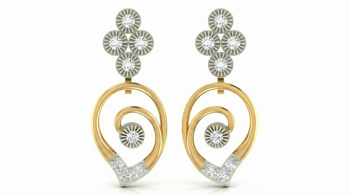14K Gold & Diamond Women Dangler Earring KRA44175E