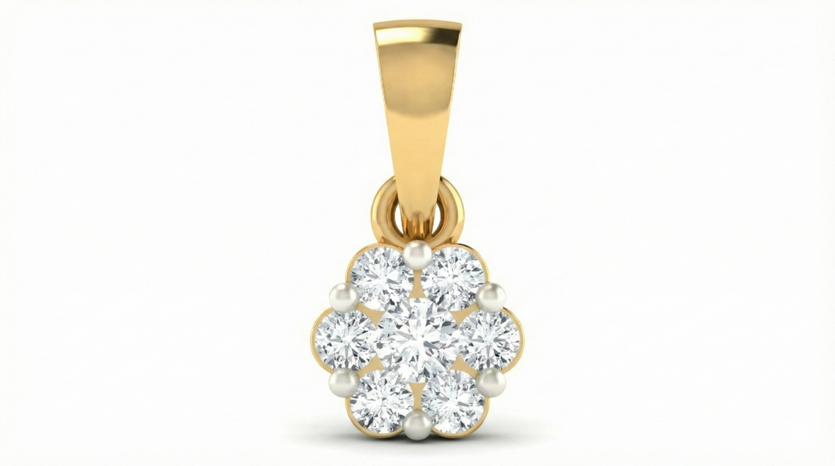 18K Gold & Diamond Floral Pendent Set KRA40102P
