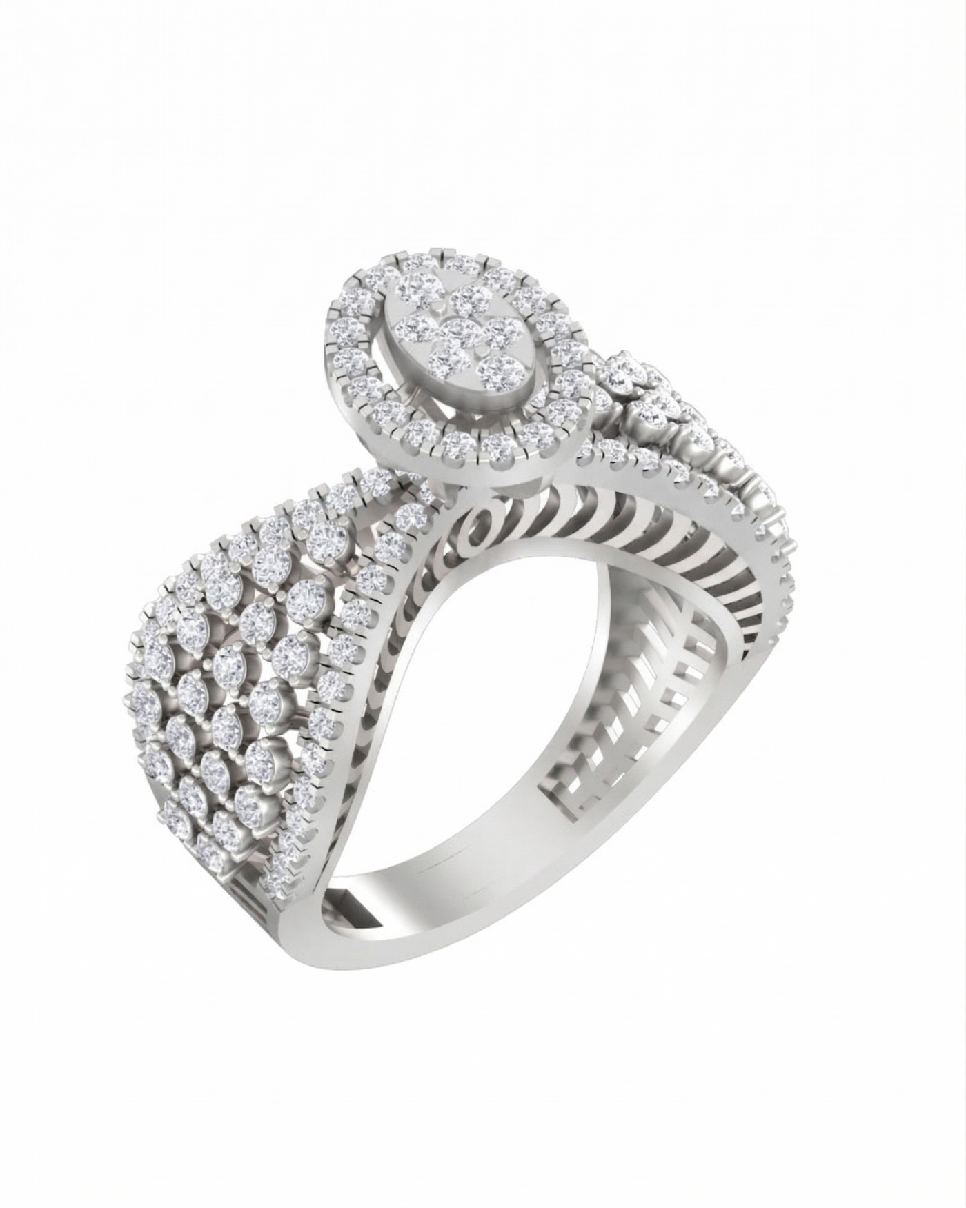 Gold & Diamond Cocktail Ring For Women KRC10535